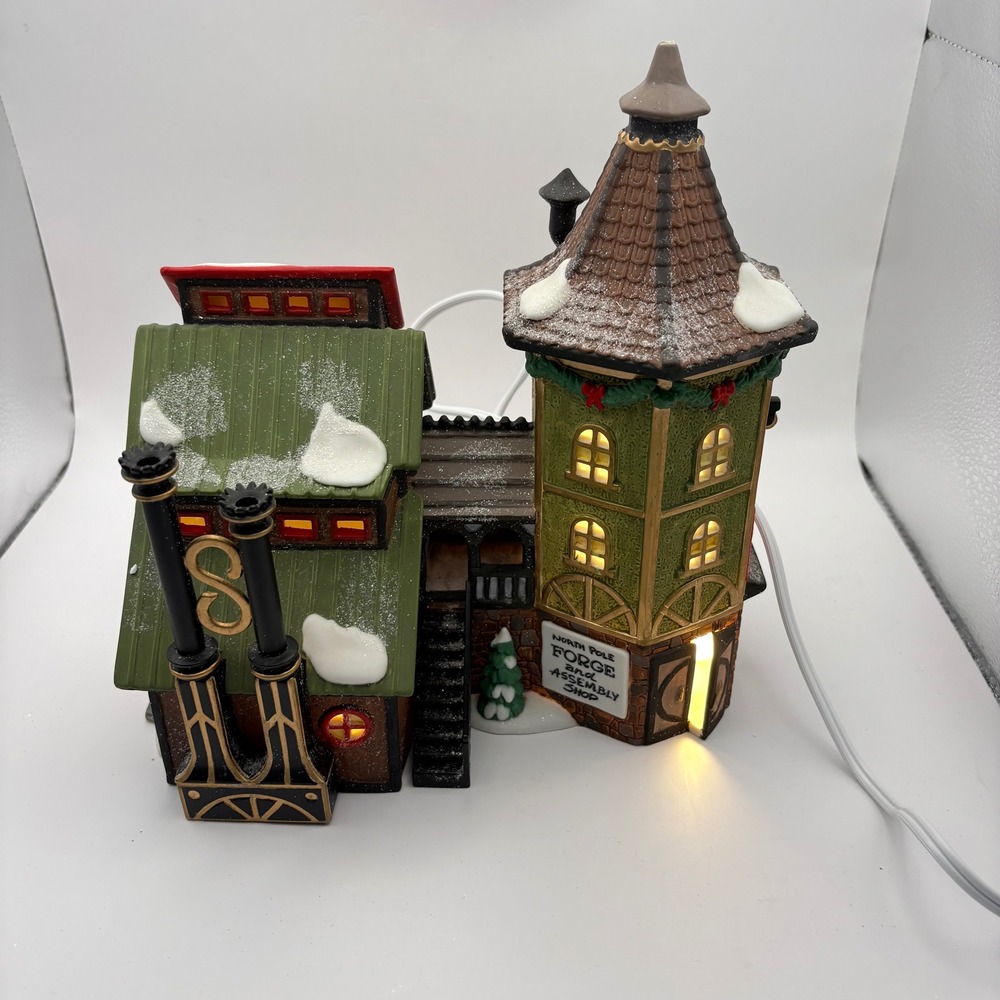 Department 56 North Pole Series Elf Forge & Assembly Shop Missing Flag - Picture 2 of 8